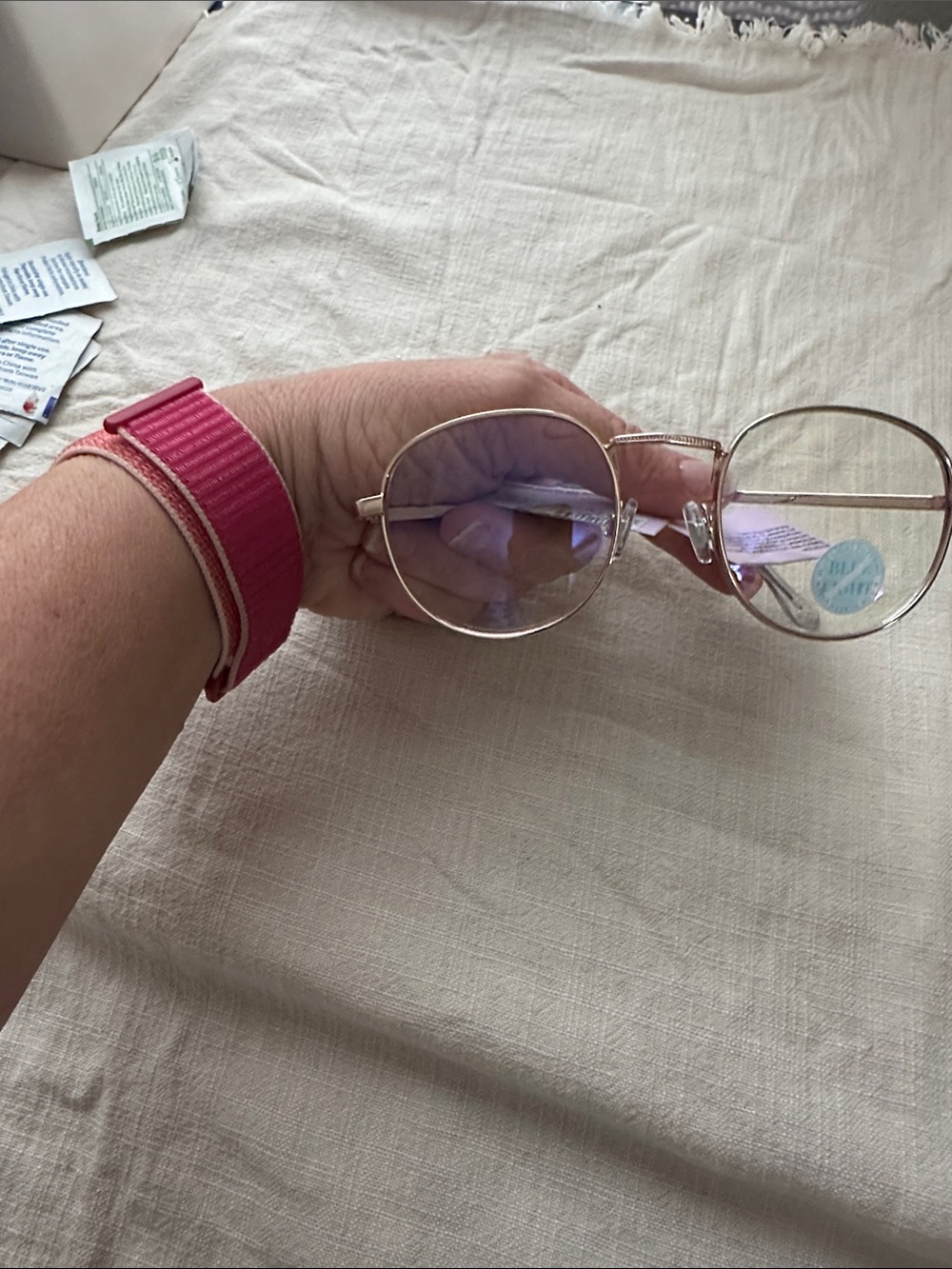 Blue light filtering gold framed glasses by Wild Fable NWT